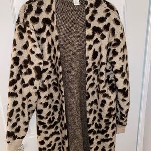 H&M cheetah print cardigan